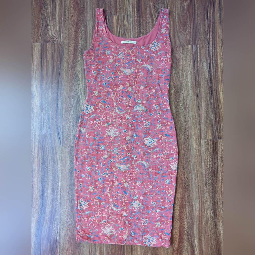 Peruvian Connection M Terracotta Orange Bodycon Sundress